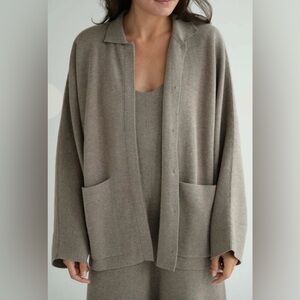 Lauren Manoogian Oversized Pocket Cardigan Pima Cotton Knit Made In Peru Sz 1